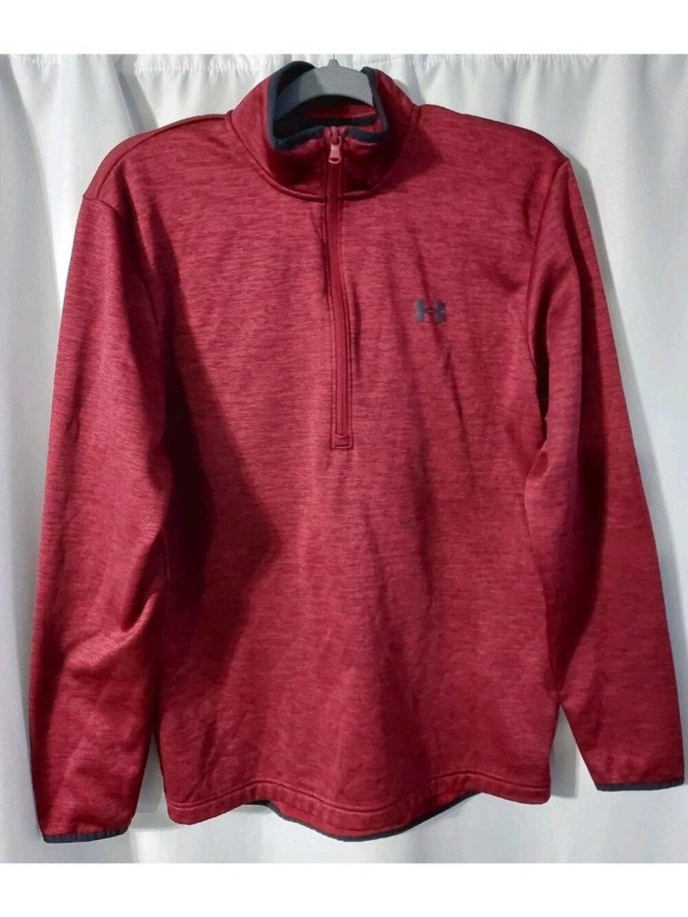 Under Armour Sweater Mens Size Medium Burgundy Red Half Zip Pullover